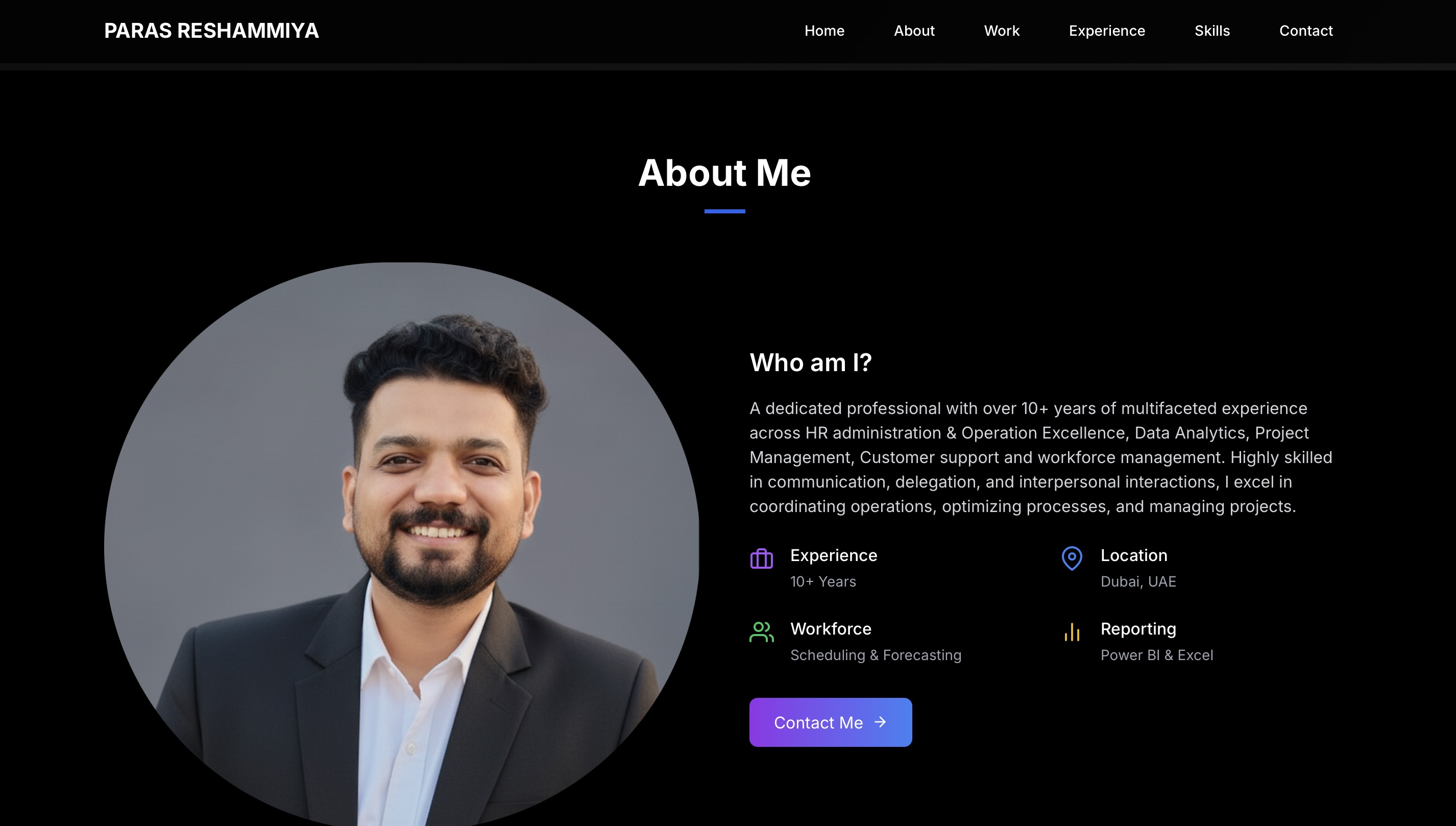 Portfolio Website (Dark Theme)
